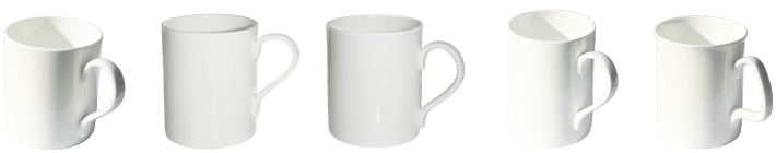 White bone china mugs