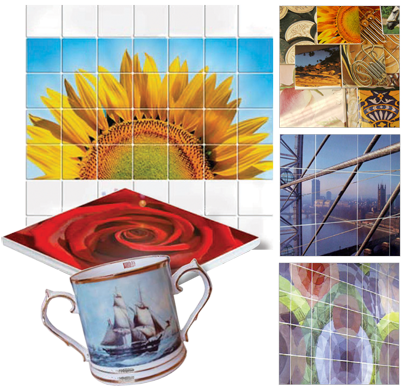 Tile murals and mug