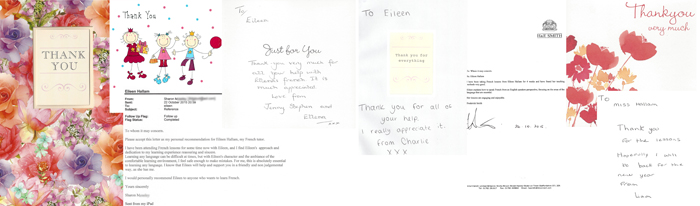 References and Thank You cards for tuition
