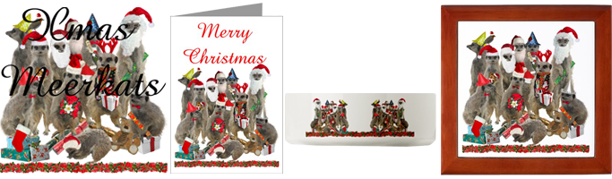 Boutique Cafepress surikates de Noël Eileen's Xmas Meerkats